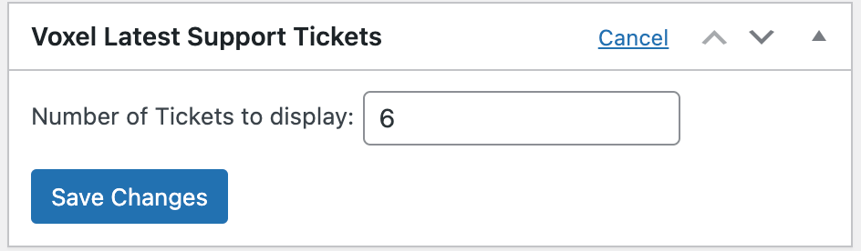 Voxel dashboard widget set number of feeds