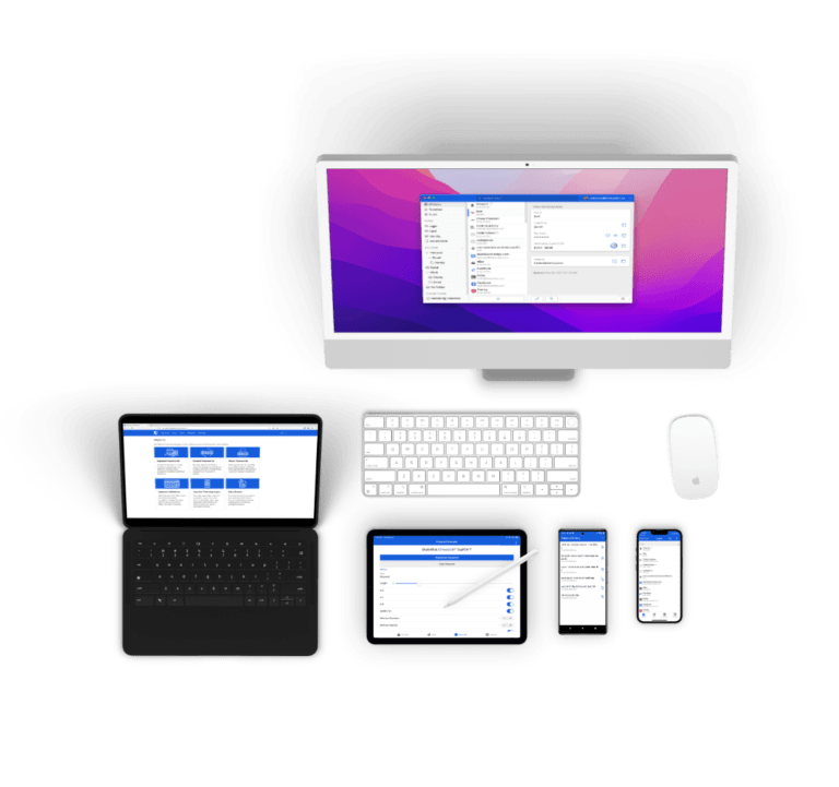 Multiple devices, such as desktop computer, mobile phone