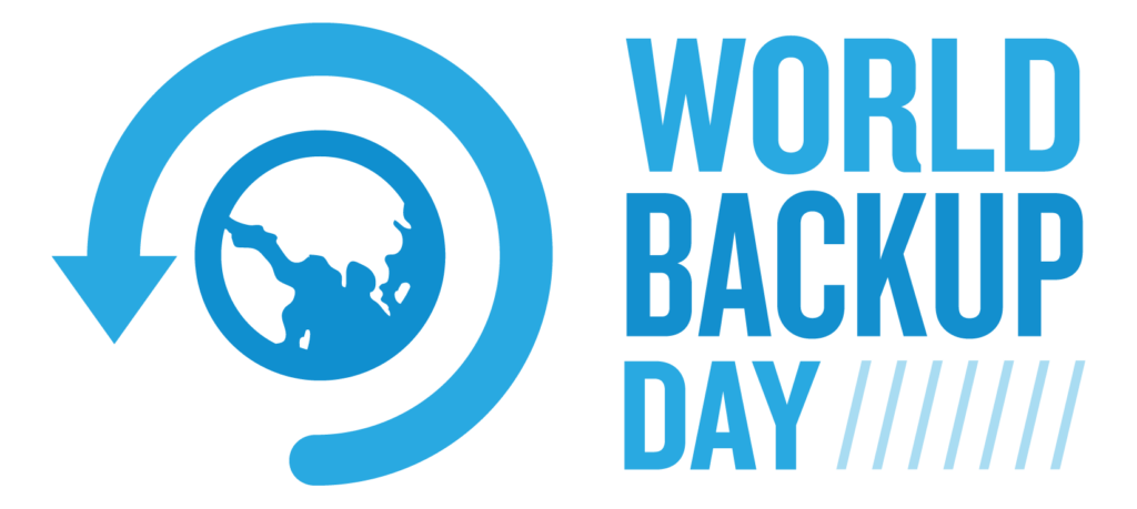 Globe with the words: World Backup Day