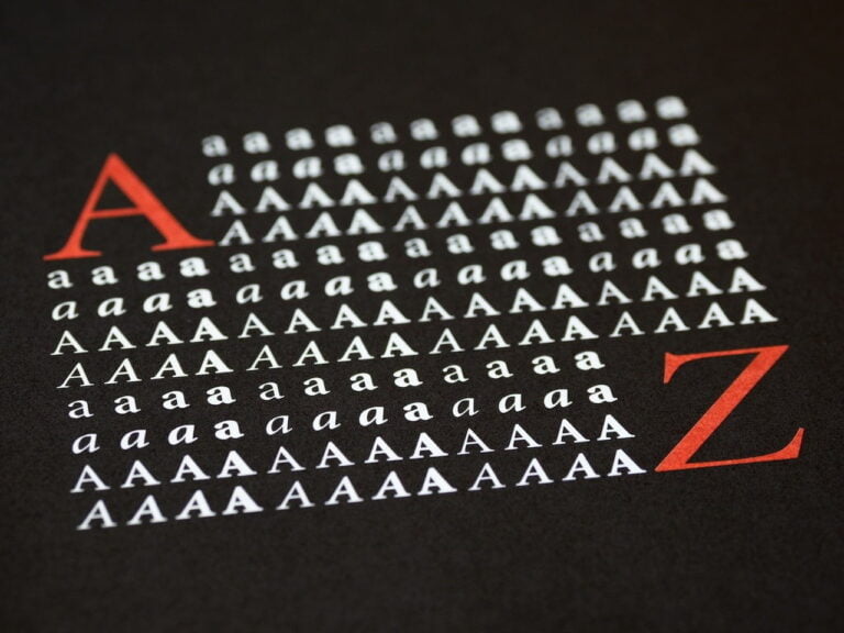 The letter A, in different design, and the letter Z at the end