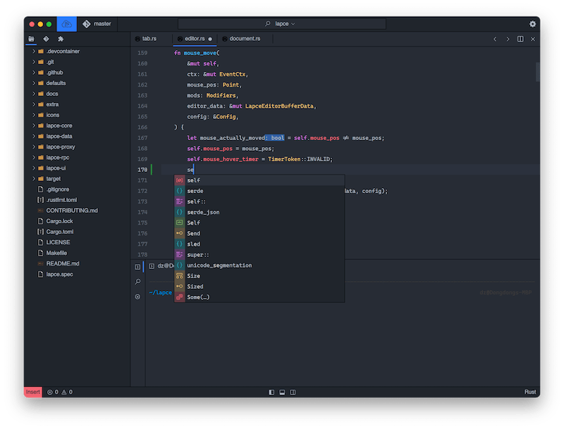 Lapce Popular Code Editors